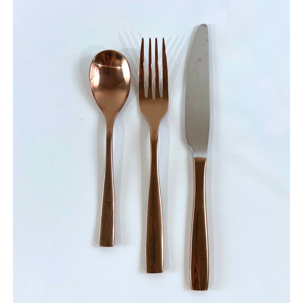 Mikasa Copper Flatware Set Spoon Fork Knife Modern Food Photography Props